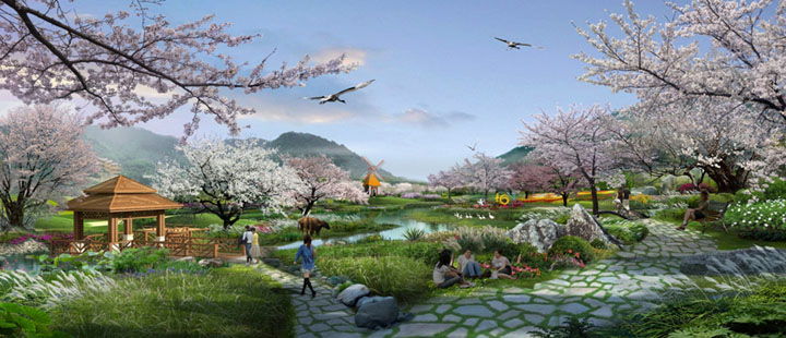 鄉(xiāng)村旅游規(guī)劃公司:廣東龍門櫻花島度假區(qū)櫻花島濕地公園旅游規(guī)劃效果圖