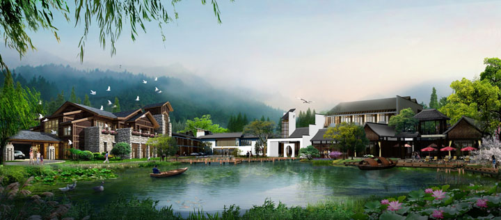 鄉(xiāng)村旅游規(guī)劃公司:廣東龍門櫻花島度假區(qū)鄉(xiāng)村主題酒店旅游規(guī)劃效果圖